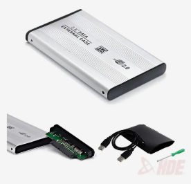 ENCLOSURE ALUMINIO P/DISCO SATA 2.5 USB 2.0 TORNILLO