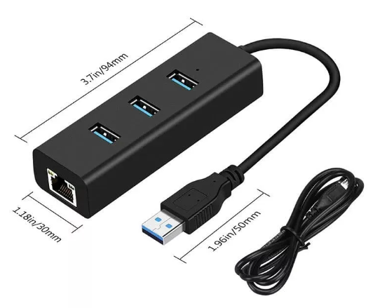 HUB USB 3 PORT 3.0 1 LAN RJ45