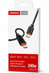 CABLE TRANYOO TIPO C A TIPO C - 240W - 1.2M SUPER FAST