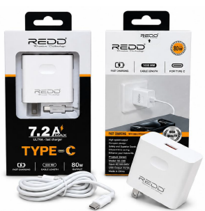 CARGADOR REDD TIPO C 80W - 7.2A ULTRA FAST CHARGER