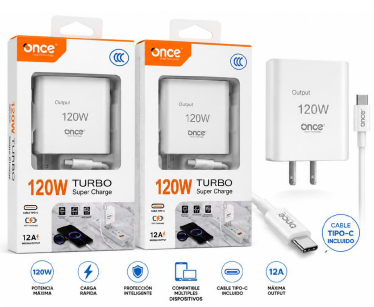 CARGADOR ONCE TIPO C - 120W - TURBO SUPER CHARGE