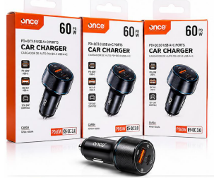 CIGARRERA ONCE PD 60W USB + TIPO C OC-624PD