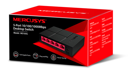 SWITCH MERCUSYS MS105G 5 PUERTOS GIGABIT (10/100/1000)