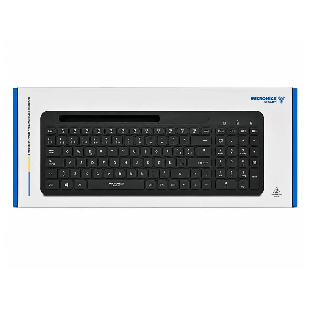 SHELBY MIC K605-3M TECLADO MULTIMEDIA BT RECARGABLE MICRONICS