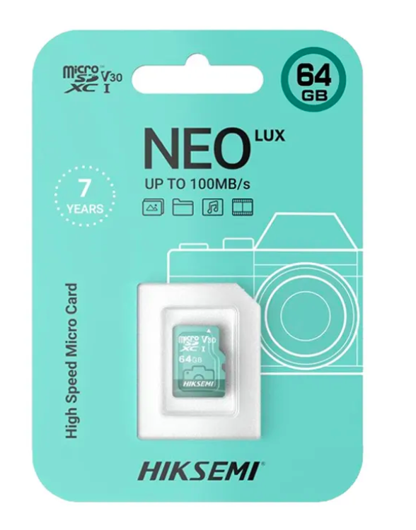MICRO SD HIKSEMI NEO LUX  100MB/S V30 64GB